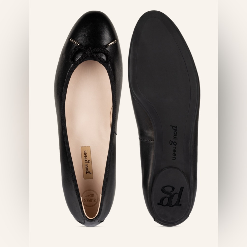 Paul Green Black Women's Ballet Flats Uk 4.5 Nwt